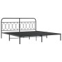 Bed frame with black metal headboard 200x200 cm by , Beds and slatted bases - Ref: Foro24-377124, Price: 138,10 €, Discount: %
