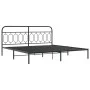 Bed frame with black metal headboard 200x200 cm by , Beds and slatted bases - Ref: Foro24-377124, Price: 135,86 €, Discount: %