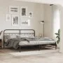 Bed frame with black metal headboard 200x200 cm by , Beds and slatted bases - Ref: Foro24-377124, Price: 135,86 €, Discount: %