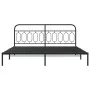 Bed frame with black metal headboard 200x200 cm by , Beds and slatted bases - Ref: Foro24-377124, Price: 135,86 €, Discount: %