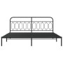 Estructura de cama con cabecero metal negro 200x200 cm de , Camas y somieres - Ref: Foro24-377124, Precio: 137,99 €, Descuent...