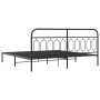 Bed frame with black metal headboard 200x200 cm by , Beds and slatted bases - Ref: Foro24-377124, Price: 138,10 €, Discount: %