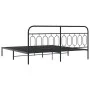 Bed frame with black metal headboard 200x200 cm by , Beds and slatted bases - Ref: Foro24-377124, Price: 135,86 €, Discount: %