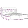 Bed frame with black metal headboard 200x200 cm by , Beds and slatted bases - Ref: Foro24-377124, Price: 135,86 €, Discount: %