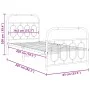 Bed frame with black metal headboard and footboard 80x200 cm by , Beds and slatted bases - Ref: Foro24-377126, Price: 81,07 €...