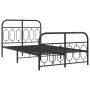 Bed frame with black metal headboard and footboard 120x190 cm by , Beds and slatted bases - Ref: Foro24-377132, Price: 125,71...