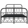 Bed frame with black metal headboard and footboard 120x190 cm by , Beds and slatted bases - Ref: Foro24-377132, Price: 125,71...