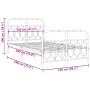 Estructura de cama con cabecero y pie metal negro 120x190 cm de , Camas y somieres - Ref: Foro24-377132, Precio: 127,58 €, De...