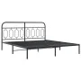 Bed frame with black metal headboard and footboard 180x200 cm by , Beds and slatted bases - Ref: Foro24-377139, Price: 150,83...