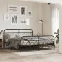 Bed frame with black metal headboard and footboard 180x200 cm by , Beds and slatted bases - Ref: Foro24-377139, Price: 150,83...