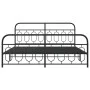 Bed frame with black metal headboard and footboard 180x200 cm by , Beds and slatted bases - Ref: Foro24-377139, Price: 150,83...