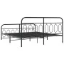 Estructura de cama cabecero y estribo metal negro 180x200 cm de , Camas y somieres - Ref: Foro24-377139, Precio: 150,80 €, De...