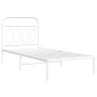 Metallbettgestell mit weißem Kopfteil 90x190 cm von , Betten und Lattenroste - Ref: Foro24-377158, Preis: 92,77 €, Rabatt: %