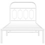 Metallbettgestell mit weißem Kopfteil 90x190 cm von , Betten und Lattenroste - Ref: Foro24-377158, Preis: 92,77 €, Rabatt: %