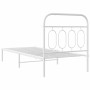Metallbettgestell mit weißem Kopfteil 90x190 cm von , Betten und Lattenroste - Ref: Foro24-377158, Preis: 92,77 €, Rabatt: %