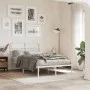 Metal bed frame with white headboard 120x200 cm by , Beds and slatted bases - Ref: Foro24-377164, Price: 99,72 €, Discount: %
