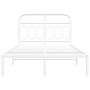 Metallbettgestell mit weißem Kopfteil 120x200 cm von , Betten und Lattenroste - Ref: Foro24-377164, Preis: 101,60 €, Rabatt: %