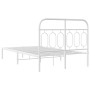 Metallbettgestell mit weißem Kopfteil 120x200 cm von , Betten und Lattenroste - Ref: Foro24-377164, Preis: 101,60 €, Rabatt: %