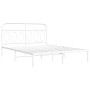 Metallbettgestell mit weißem Kopfteil 140x190 cm von , Betten und Lattenroste - Ref: Foro24-377166, Preis: 100,03 €, Rabatt: %