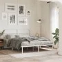 Metal bed frame with white headboard 140x190 cm by , Beds and slatted bases - Ref: Foro24-377166, Price: 98,66 €, Discount: %