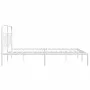 Metal bed frame with white headboard 140x190 cm by , Beds and slatted bases - Ref: Foro24-377166, Price: 98,66 €, Discount: %