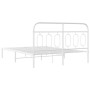 Metallbettgestell mit weißem Kopfteil 140x190 cm von , Betten und Lattenroste - Ref: Foro24-377166, Preis: 100,03 €, Rabatt: %