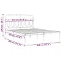 Metal bed frame with white headboard 140x190 cm by , Beds and slatted bases - Ref: Foro24-377166, Price: 98,66 €, Discount: %