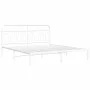 Metal bed frame with white headboard 180x200 cm by , Beds and slatted bases - Ref: Foro24-377170, Price: 113,14 €, Discount: %