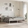 Metal bed frame with white headboard 180x200 cm by , Beds and slatted bases - Ref: Foro24-377170, Price: 113,14 €, Discount: %