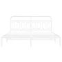 Metal bed frame with white headboard 180x200 cm by , Beds and slatted bases - Ref: Foro24-377170, Price: 113,14 €, Discount: %