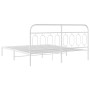 Metallbettgestell mit weißem Kopfteil 180x200 cm von , Betten und Lattenroste - Ref: Foro24-377170, Preis: 114,78 €, Rabatt: %