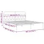 Metal bed frame with white headboard 180x200 cm by , Beds and slatted bases - Ref: Foro24-377170, Price: 113,14 €, Discount: %