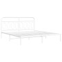Metallbettgestell mit weißem Kopfteil 193x203 cm von , Betten und Lattenroste - Ref: Foro24-377172, Preis: 112,36 €, Rabatt: %