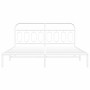 Metal bed frame with white headboard 193x203 cm by , Beds and slatted bases - Ref: Foro24-377172, Price: 112,36 €, Discount: %