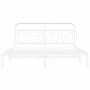 Metal bed frame with white headboard 193x203 cm by , Beds and slatted bases - Ref: Foro24-377172, Price: 110,82 €, Discount: %
