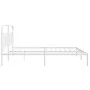 Metal bed frame with white headboard 193x203 cm by , Beds and slatted bases - Ref: Foro24-377172, Price: 110,82 €, Discount: %