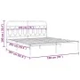Metal bed frame with white headboard 193x203 cm by , Beds and slatted bases - Ref: Foro24-377172, Price: 110,82 €, Discount: %