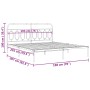 Metallbettgestell mit weißem Kopfteil 193x203 cm von , Betten und Lattenroste - Ref: Foro24-377172, Preis: 112,36 €, Rabatt: %