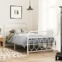 Metal bed frame with white headboard and footboard 100x200 cm by , Beds and slatted bases - Ref: Foro24-377179, Price: 73,02 ...