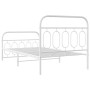 Estructura cama metal con cabecero y pie cama blanca 100x200 cm de , Camas y somieres - Ref: Foro24-377179, Precio: 73,89 €, ...