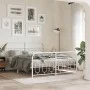 Metal bed frame with white headboard and footboard 140x200 cm by , Beds and slatted bases - Ref: Foro24-377185, Price: 107,74...