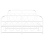 Metal bed frame with white headboard and footboard 140x200 cm by , Beds and slatted bases - Ref: Foro24-377185, Price: 109,48...