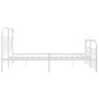 Metal bed frame with white headboard and footboard 140x200 cm by , Beds and slatted bases - Ref: Foro24-377185, Price: 109,48...