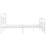 Metal bed frame with white headboard and footboard 140x200 cm by , Beds and slatted bases - Ref: Foro24-377185, Price: 107,74...