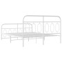 Metal bed frame with white headboard and footboard 140x200 cm by , Beds and slatted bases - Ref: Foro24-377185, Price: 109,48...