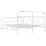 Metal bed frame with white headboard and footboard 140x200 cm by , Beds and slatted bases - Ref: Foro24-377185, Price: 107,74...