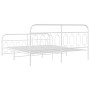 Metal bed frame with white headboard and footboard 160x200 cm by , Beds and slatted bases - Ref: Foro24-377187, Price: 125,94...