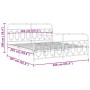 Estructura cama metal con cabecero y estribo blanco 160x200 cm de , Camas y somieres - Ref: Foro24-377187, Precio: 125,86 €, ...