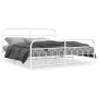 Metal bed frame with white headboard and footboard 200x200 cm by , Beds and slatted bases - Ref: Foro24-377191, Price: 142,96...