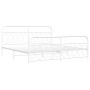 Metal bed frame with white headboard and footboard 200x200 cm by , Beds and slatted bases - Ref: Foro24-377191, Price: 142,96...